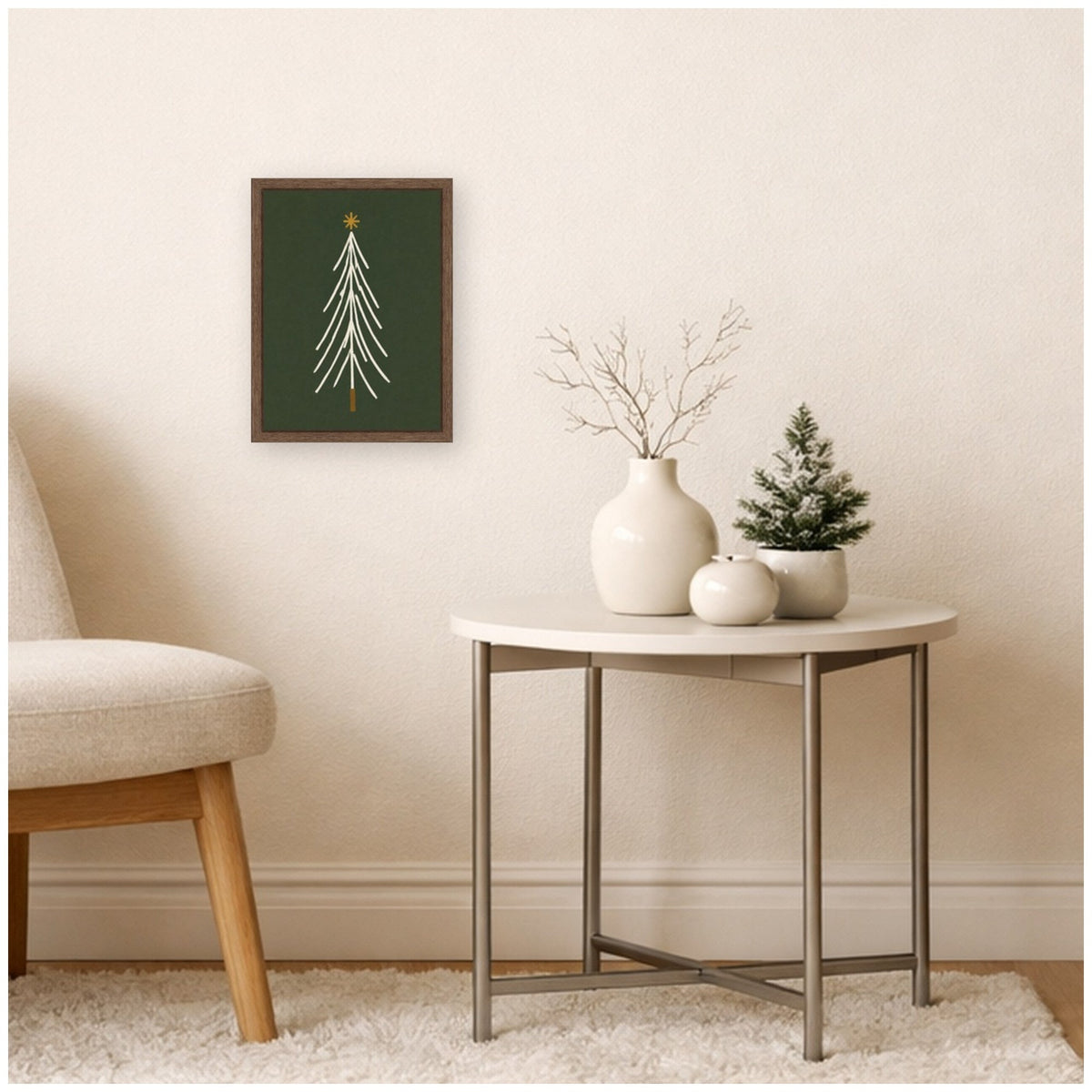 Minimalist Tree by Laura Moss Framed Canvas Wall Art Print