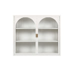 27.56"Glass Doors Modern Two-door Wall Cabinet with Featuring Three-tier Storage White