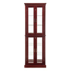 Curio Cabinet Lighted Curio Diapaly Cabinet With Adjustable Shelves And Mirrored Back Panel, Tempered Glass Doors (6 Tier), (E26 Light Bulb Not Included)