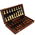 Magnetic Wood Chess Folding Chess Board Puzzle Game for Adults and Children Checkers Toy