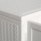 27.56"Glass Doors Modern Two-door Wall Cabinet with Featuring Three-tier Storage White