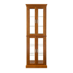Curio Cabinet Lighted Curio Diapaly Cabinet With Adjustable Shelves And Mirrored Back Panel, Tempered Glass Doors (6 Tier), (E26 Light Bulb Not Included)