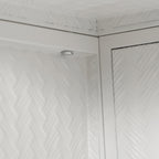 27.56"Glass Doors Modern Two-door Wall Cabinet with Featuring Three-tier Storage White