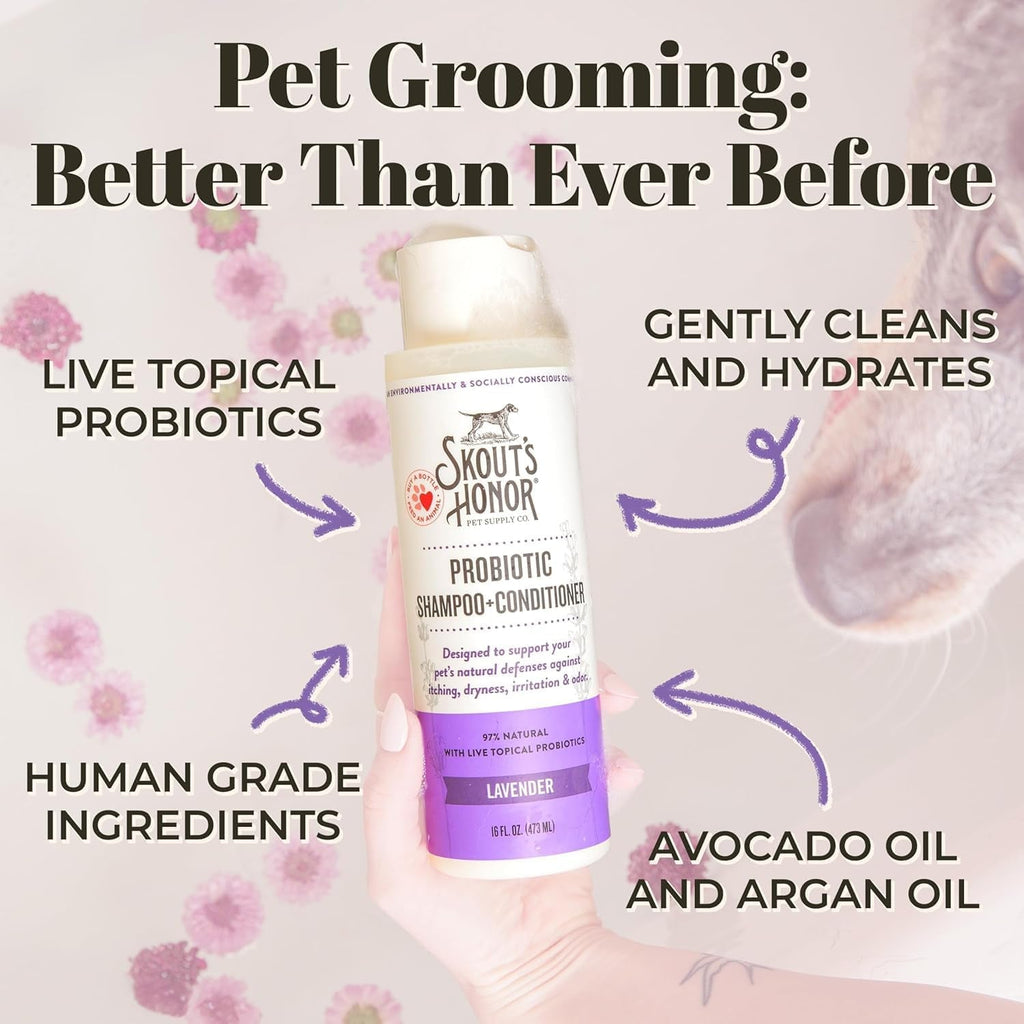 Bundle Probiotic Detangler Grooming Set for Dogs Cats Lavender