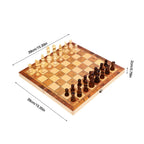 3 In 1 Portable Wooden Foldable Chess Board Set & Checkers & Backgammon Set With Chess Pieces And Carrying Case