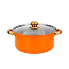 12 - piece wine - red non - stick stainless - steel soup pot set, induction - friendly for kitchen use.