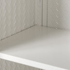 27.56"Glass Doors Modern Two-door Wall Cabinet with Featuring Three-tier Storage White