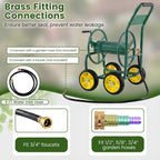 Garden Hose Reel Cart 4 Wheels Heavy-Duty Metal Water Hose Organizer Portable
