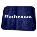 Dish Drying Mat - Print of Navy Blue Towel With Word Bathroom Designer Textures III