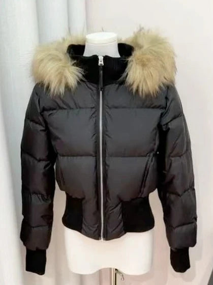 Women Thick Winter Parka Faux Fur Hood Wind Resistant Padded Coat Long Sleeve Casual Street Daily Warm Outer Jacket Fashion New