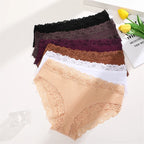 6PCS Sexy Lace Cotton Pants Women Low Waist Panties Underwear S-XL Solid Color Ladies Briefs Lingere Underware Comfortable Women