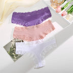 Sexy Lace Cotton Brazilian Pants Women Low Waist Panties Underwear Solid Color Ladies Briefs Lingere Underware Comfortable Women