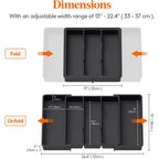 Expandable Utensil Organizer for Kitchen Drawers Large Silverware Drawer Organizer Divider Adjustable Cooking Utensil Tray