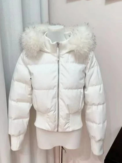 Women Thick Winter Parka Faux Fur Hood Wind Resistant Padded Coat Long Sleeve Casual Street Daily Warm Outer Jacket Fashion New