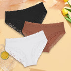 3PCS Sexy Lace Cotton Pants Women Low Waist Panties Underwear S-XL Solid Color Ladies Briefs Lingere Underware Comfortable Women