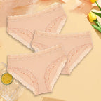 3PCS Sexy Lace Cotton Pants Women Low Waist Panties Underwear S-XL Solid Color Ladies Briefs Lingere Underware Comfortable Women