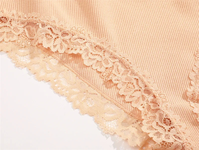 6PCS Sexy Lace Cotton Pants Women Low Waist Panties Underwear S-XL Solid Color Ladies Briefs Lingere Underware Comfortable Women