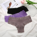 Sexy Lace Cotton Brazilian Pants Women Low Waist Panties Underwear Solid Color Ladies Briefs Lingere Underware Comfortable Women
