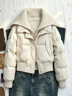 Women Thick Winter Parka Faux Fur Hood Wind Resistant Padded Coat Long Sleeve Casual Street Daily Warm Outer Jacket Fashion New