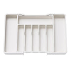 New Adjustable Cutlery Organizer - Upgraded Plastic Storage Tray with Dividers, Ideal for Organizing Spoons and Knife Drawers.