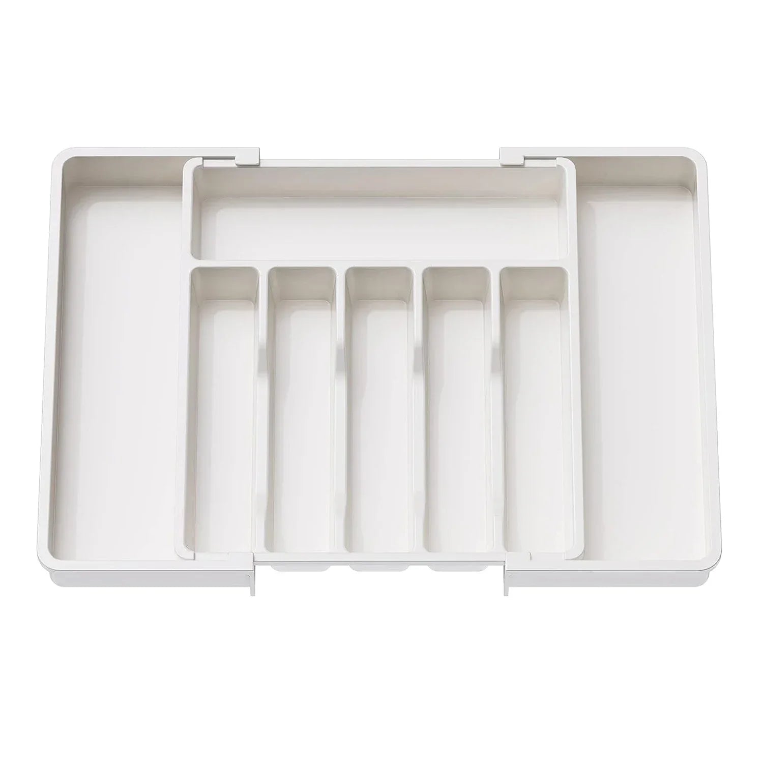 New Adjustable Cutlery Organizer - Upgraded Plastic Storage Tray with Dividers, Ideal for Organizing Spoons and Knife Drawers.