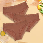 3PCS Sexy Lace Cotton Pants Women Low Waist Panties Underwear S-XL Solid Color Ladies Briefs Lingere Underware Comfortable Women