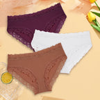 3PCS Sexy Lace Cotton Pants Women Low Waist Panties Underwear S-XL Solid Color Ladies Briefs Lingere Underware Comfortable Women