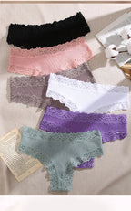 Sexy Lace Cotton Brazilian Pants Women Low Waist Panties Underwear Solid Color Ladies Briefs Lingere Underware Comfortable Women