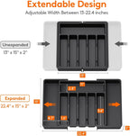 Expandable Utensil Organizer for Kitchen Drawers Large Silverware Drawer Organizer Divider Adjustable Cooking Utensil Tray