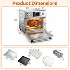 Stainless Steel Countertop Convection Oven with Bake-Silver