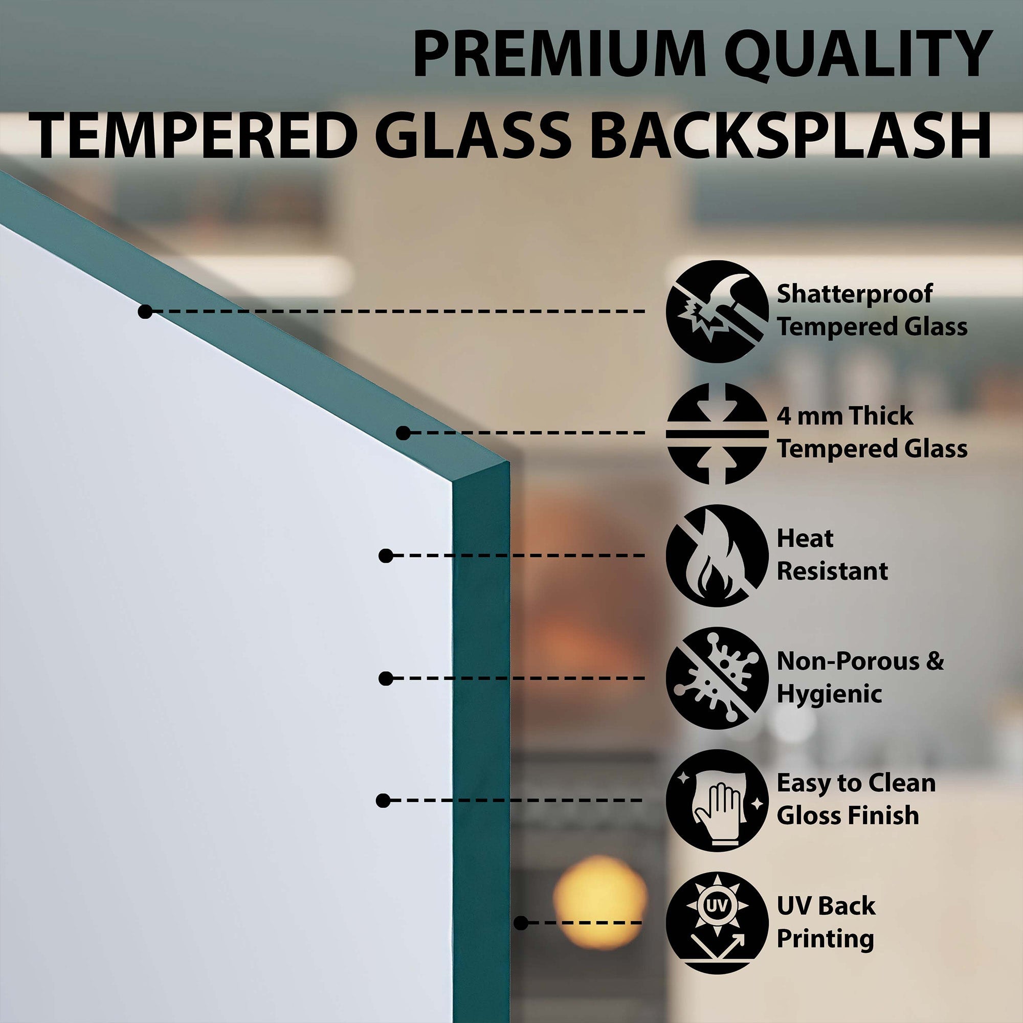 Mosaic Tree Tempered Glass Backsplash – Kitchen Backsplash for Stove or Sink
