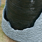 Indoor Outdoor Water Fountain, Unique Broken Urn Fountain Chic Dynamic Modern Design With Light For Garden