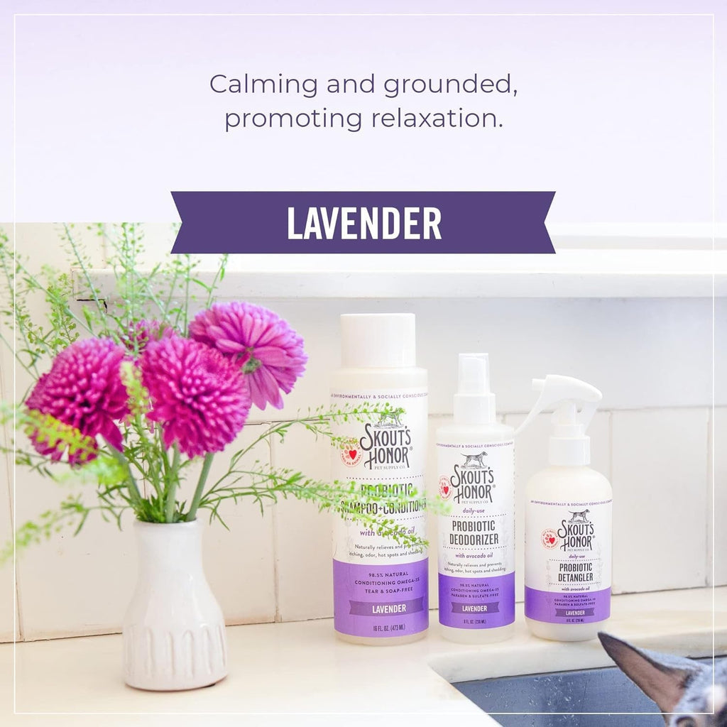 Bundle Probiotic Detangler Grooming Set for Dogs Cats Lavender
