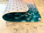 Dish Drying Mat - Print of Navy Blue Towel With Word Bathroom Designer Textures III