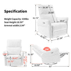 29.92" 270 Power Swivel Rocker Recliner Chair, Electric Glider Reclining Sofa With USB Ports, Power Swivel Glider, Rocking Chair Nursery Recliners For Living Room Bedroom