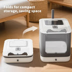 Elf White Cat Litter Box Elevated Leak Proof Design